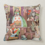 Vintage Alice in Wonderland, Queen of Hearts Throw Pillow