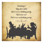Vintage Alice in Wonderland Tea Party Birthday Invitations