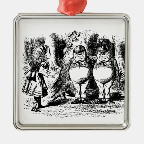 Vintage Alice in Wonderland, Tweedledum Tweedledee Metal Ornament