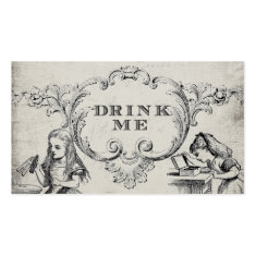 Vintage Alice in Wonderland Wedding Drink Cards Business Card Templates