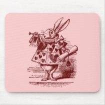 Vintage Alice in Wonderland White Rabbit Mousepads