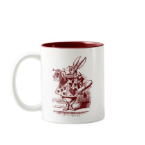 Vintage Alice in Wonderland White Rabbit Coffee Mugs