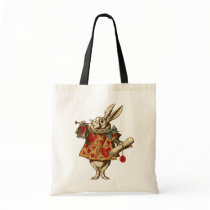 Vintage Alice White Rabbit Tote Bags