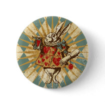 Vintage Alice White Rabbit Buttons