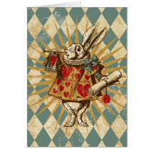 Vintage Alice White Rabbit Greeting Cards