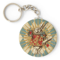 Vintage Alice White Rabbit Keychains