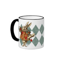 Vintage Alice White Rabbit Coffee Mug