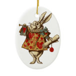 Vintage Alice White Rabbit Christmas Tree Ornament