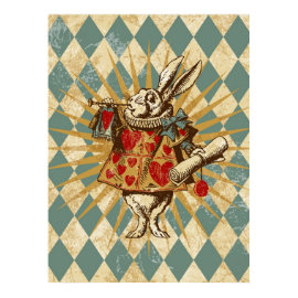 Vintage Alice White Rabbit print