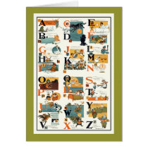 Vintage Alphabet Chart Teachers gifts Card