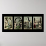 Vintage Alphabet Letter Name Art Posters