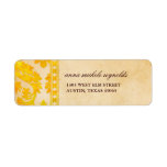 Vintage Amber Damask Lace Fancy Custom Return Address Label
