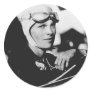 Vintage Amelia Earhart Photo Round Stickers