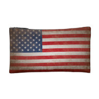Vintage American Flag Cosmetics Bags