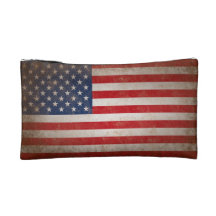 Vintage American Flag Cosmetics Bags