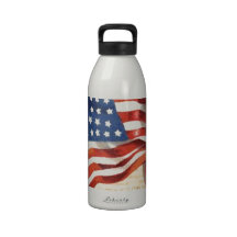 Vintage American Flag Drinking Bottles