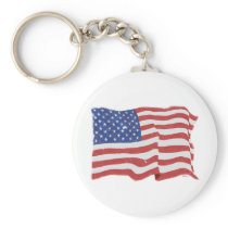 Vintage American Flag Keychain