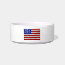 Vintage American Flag Pet Bowl