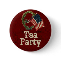 Vintage American Flag Tea Party Buttons