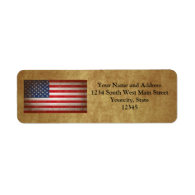 Vintage American Flag w/Custom Text Return Address Label