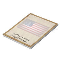 Vintage American Flag w/Custom Text Memo Pad