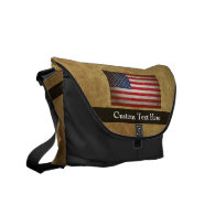 Vintage American Flag w/Custom Text Messenger Bag