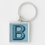 Vintage Americana, ornamental monogram B Keychains