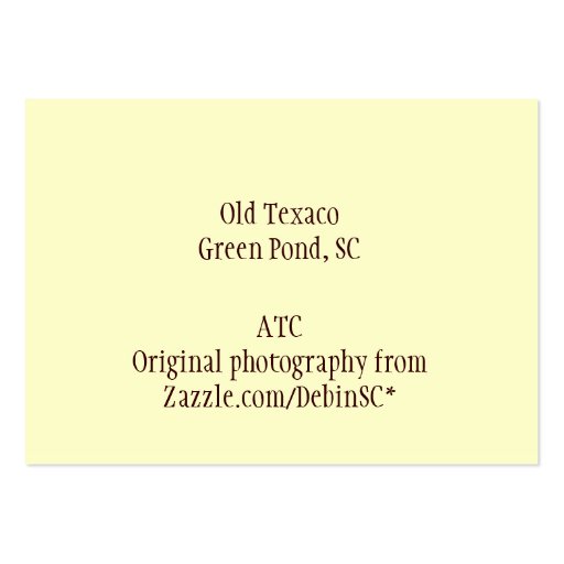 Vintage Americana Texaco Photo ATC Business Card Templates (back side)