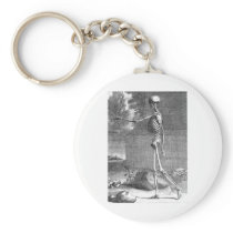 Vintage anatomy drawing, side view, skeleton keychains