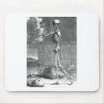 Vintage anatomy drawing, side view, skeleton mousepads