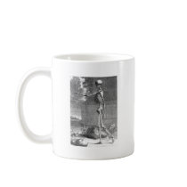 Vintage anatomy drawing, side view, skeleton coffee mugs