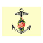 "Vintage Anchor and Roses" Post Card
