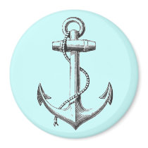 Vintage Anchor large magnet (blue)