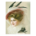Vintage and Antique Fashions, Hats, Flapper Postcard