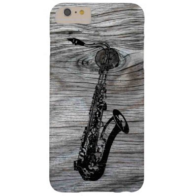 Vintage and Rustic Saxophone On old Wood Barely There iPhone 6 Plus Case