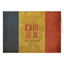 Vintage Andorra Flag Greeting Card