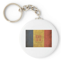 Vintage Andorra Flag Key Chain