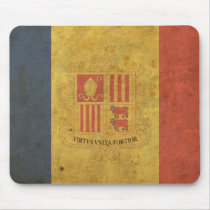 Vintage Andorra Flag Mouse Pads