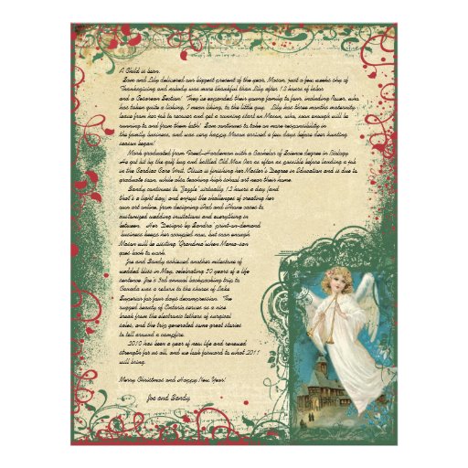 Vintage Angel Christmas Letter Personalized Letterhead