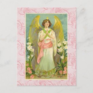 Vintage Angel Christmas Postcard postcard