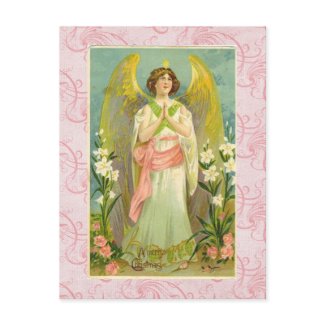 Vintage Angel Christmas Postcard postcard