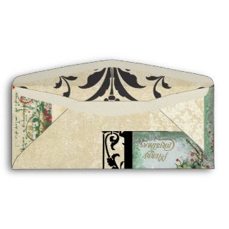 Vintage Angel Distressed Aged Damask Envelopes envelope