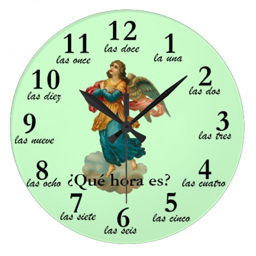 Spanish Numbers Clocks, Spanish Numbers Wall Clock Designs