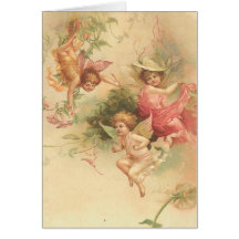vintage angels greeting card