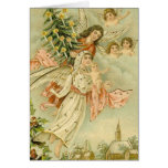 Vintage Angels with Tree Greeting Cards