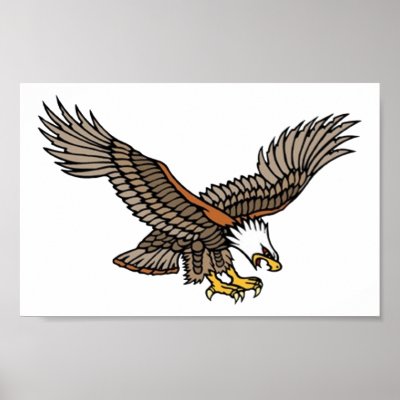 Vintage Angry Eagle Tattoo Art