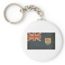 Vintage Anguilla Flag Keychain