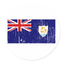 Vintage Anguilla Round Sticker