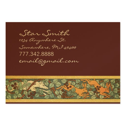 Vintage Animal Hunting Dog and Rabbits  Print Business Card Templates (front side)