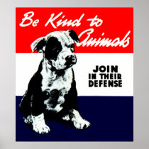 Vintage Animal Kindness Poster
